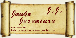 Janko Jereminov vizit kartica